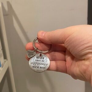 Inspirational "Never Forget the Difference You've Made" Silver Keychain